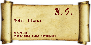 Mohl Ilona névjegykártya